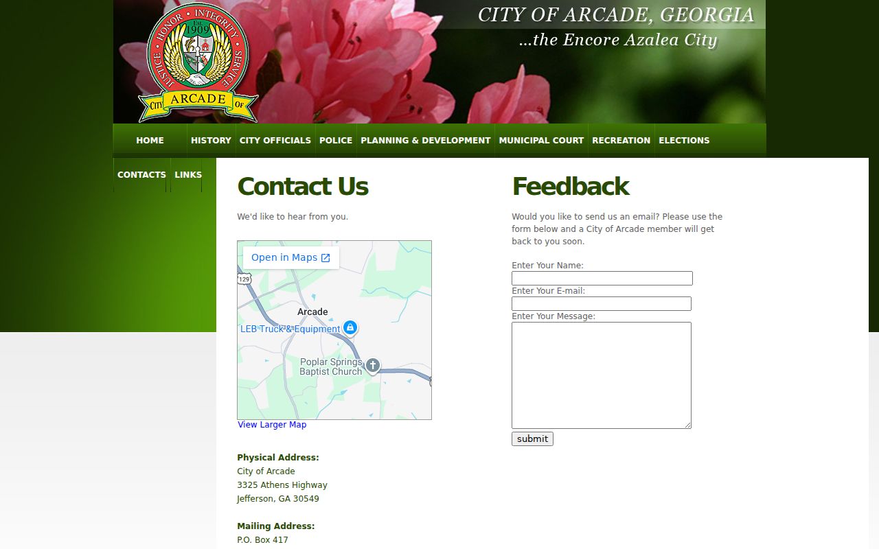 Arcade court docket City Hall contact route