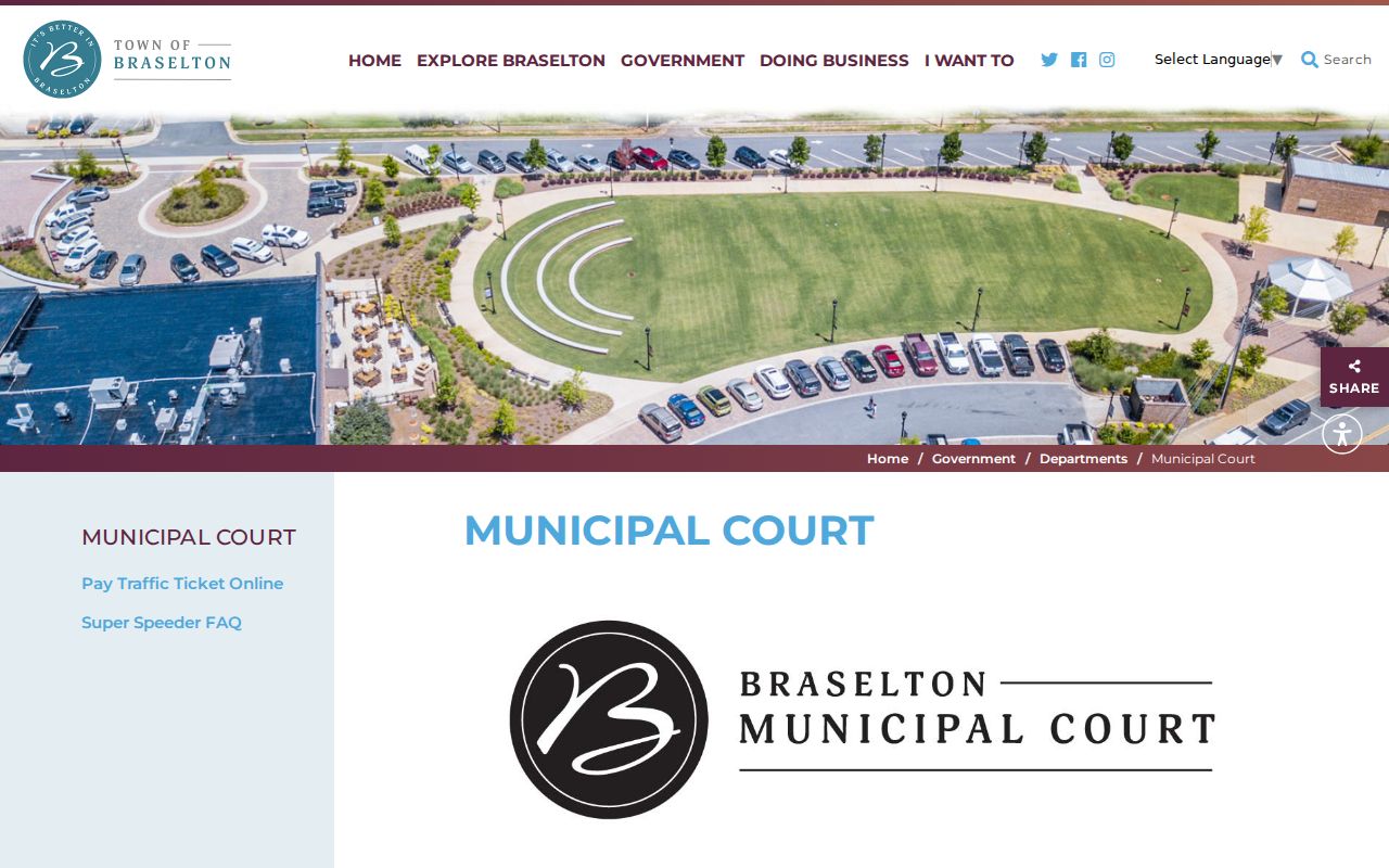 Braselton docket search municipal court information