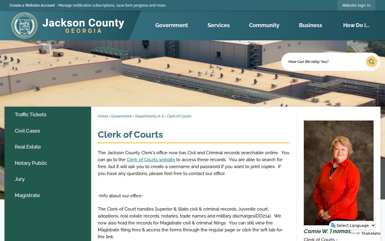 Jackson County court docket Clerk of Courts source