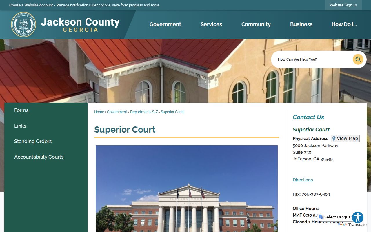 Jackson County court docket source for Superior Court