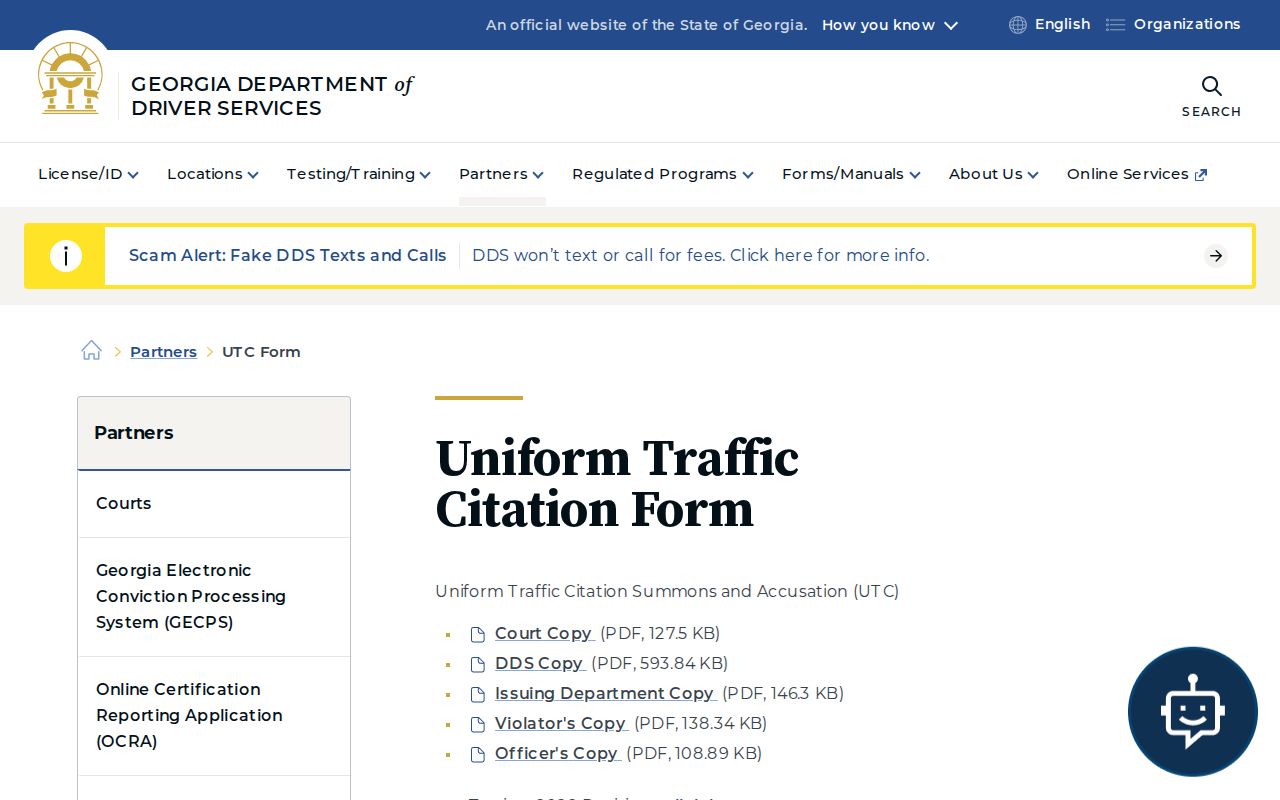 Jackson County traffic ticket details on Georgia's official uniform citation form
